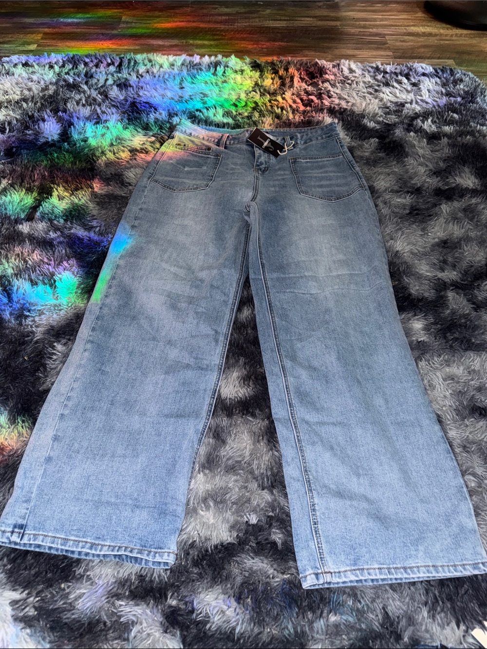 Flamingals Light Wash Wide Leg Jeans for Women